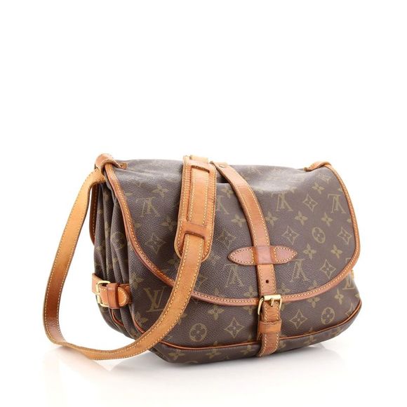 Louis Vuitton Saumur Handbag Monogram Canvas 30 Brown - Picture 2 of 11